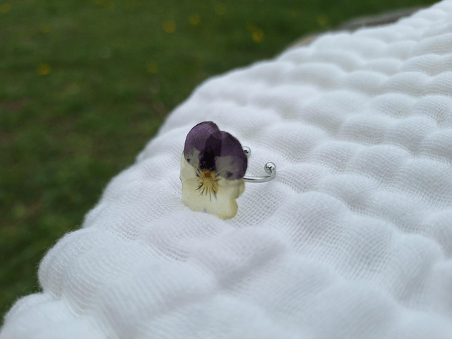 Bague petite Pensée • Viola cornuta • argenté 