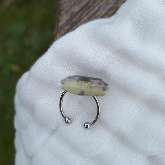 Bague petite Pensée • Viola cornuta • argenté 
