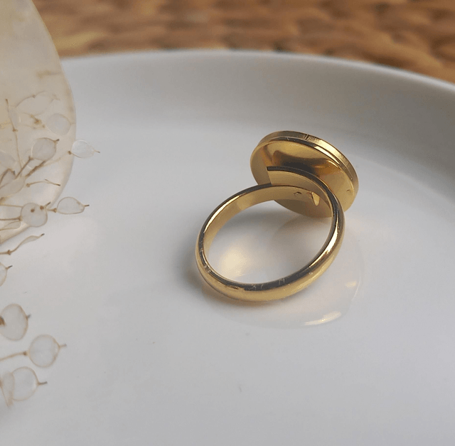 Bague dorée ◦ Fleur de Myosotis