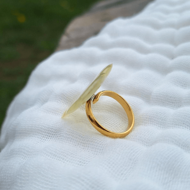 Bague petite Pensée • Viola cornuta • doré 