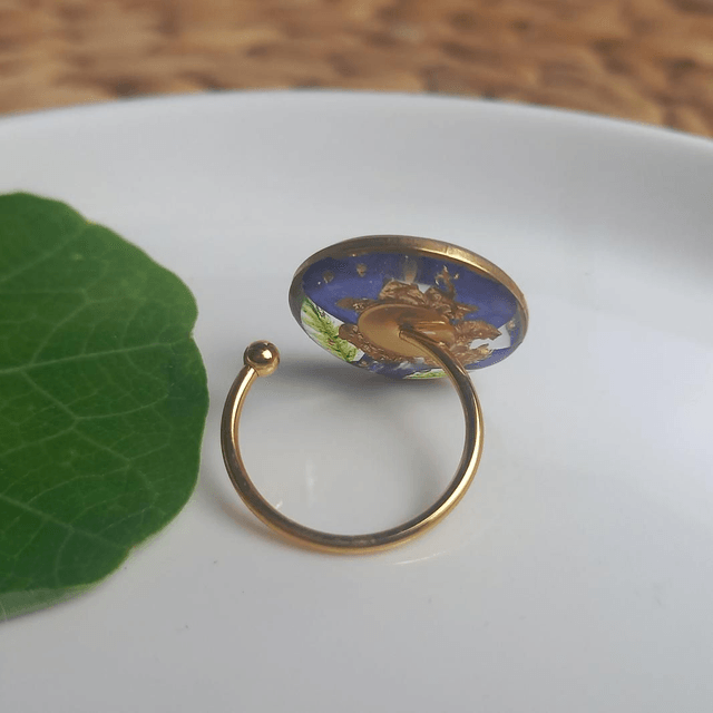 Bague dorée ◦ Fleur de Lobelia