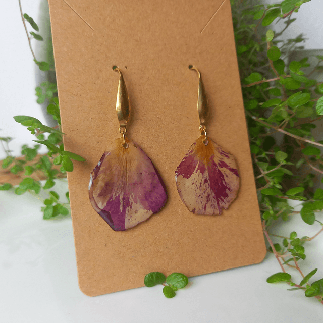 Boucles d'oreilles doré · Soliflora Rosa 