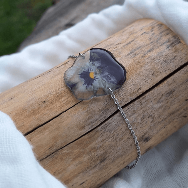 Bracelet petite Pensée • Viola cornuta • argenté 
