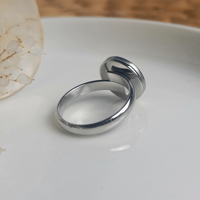 Bague argentée ◦ Fleur de Myosotis