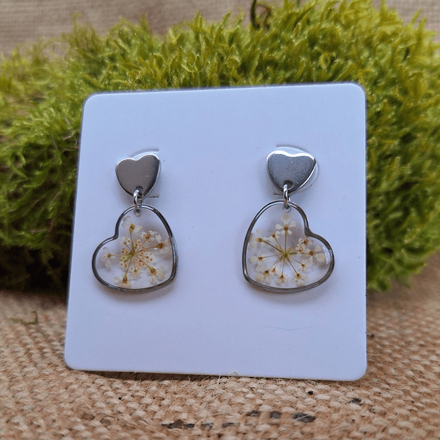 Boucles d'oreilles ♡ cœurs argentés