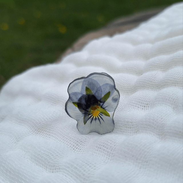 Bague petite Pensée • Viola cornuta • argenté