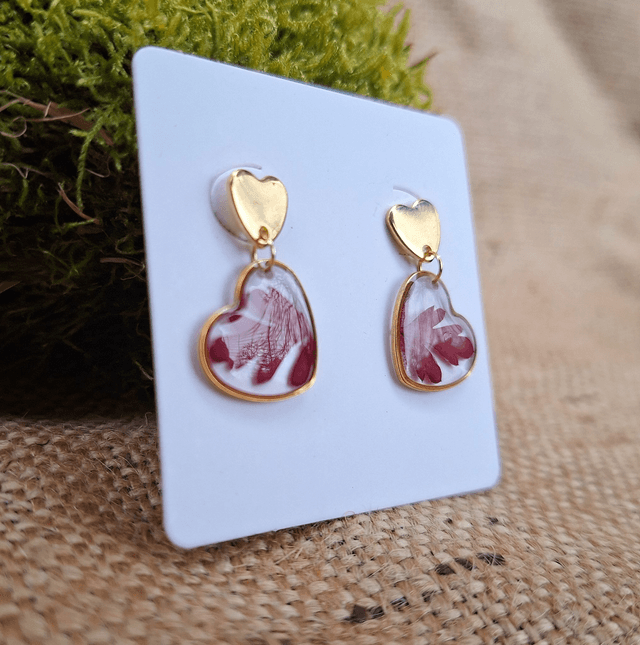 Boucles d'oreilles ♡ cœurs dorés