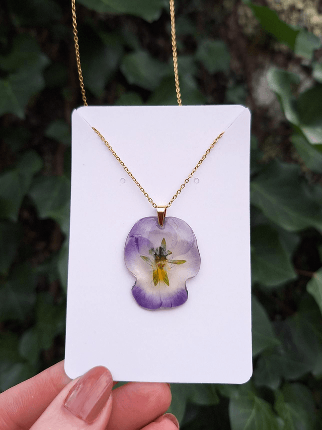 Collier petite Pensée • Viola cornuta • doré