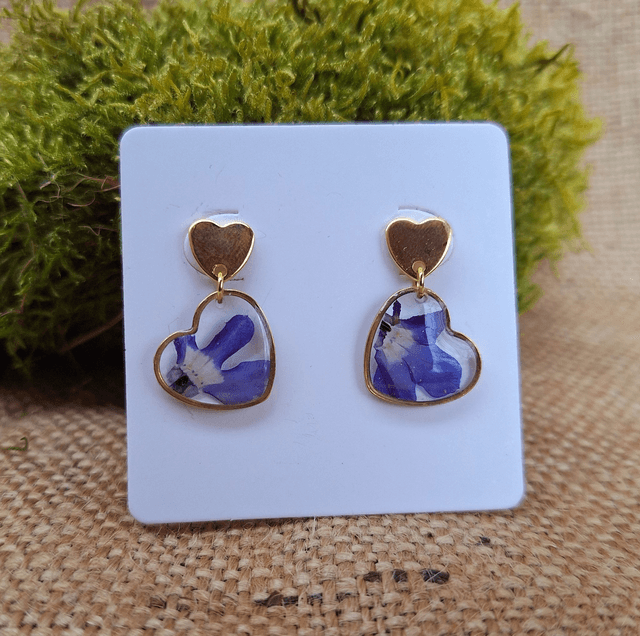 Boucles d'oreilles ♡ cœurs dorés