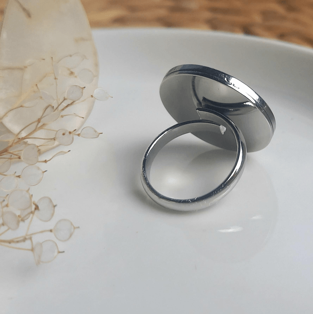 Bague argentée ◦ Fleurs de Myosotis