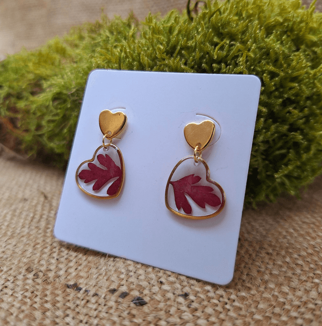 Boucles d'oreilles ♡ cœurs dorés