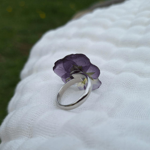 Bague petite Pensée • Viola cornuta • argenté