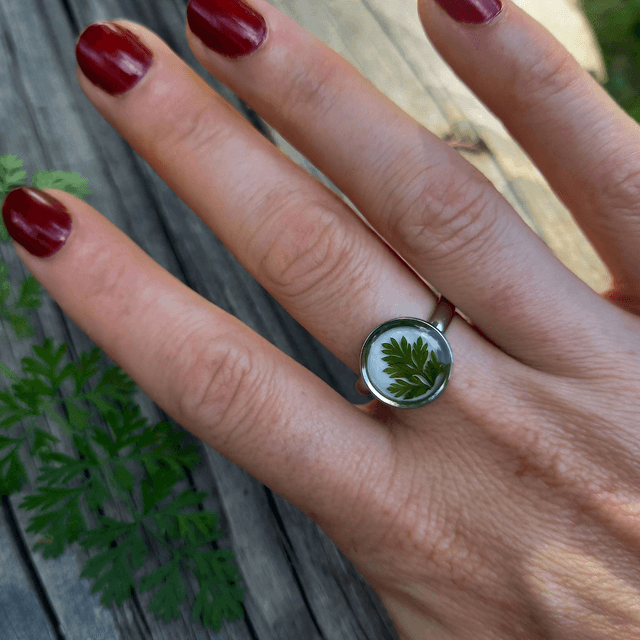 Bague argentée ◦ Végétale