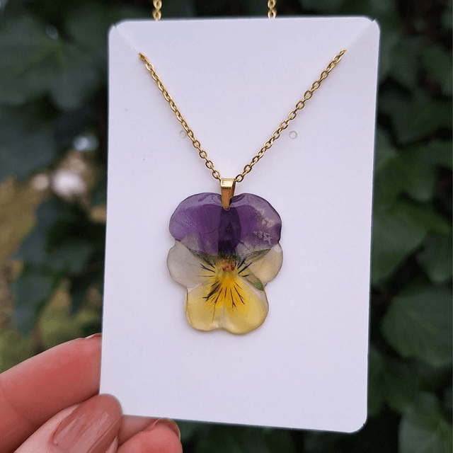 Collier petite Pensée • Viola cornuta • doré