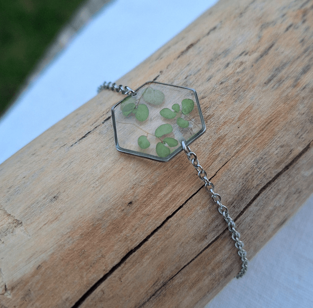 Bracelet argenté · hexagonal Soleirolia