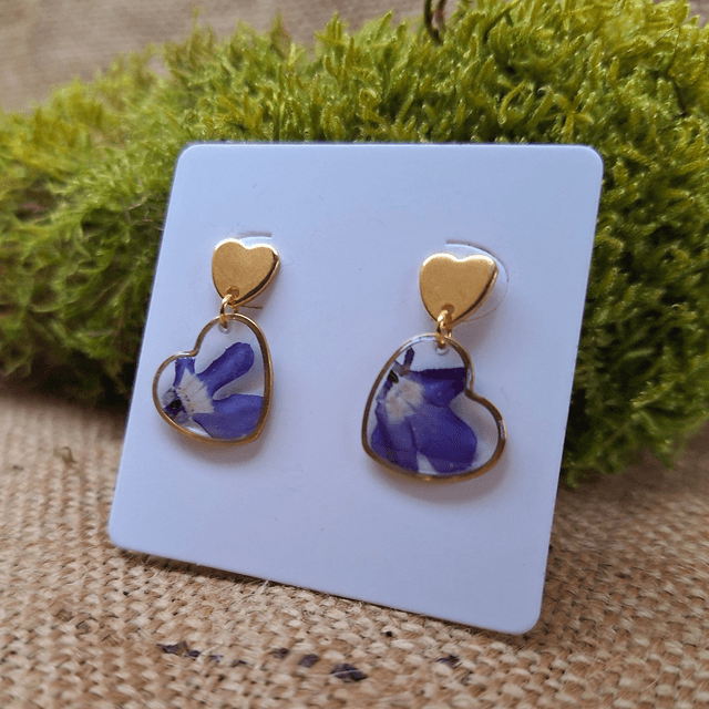 Boucles d'oreilles ♡ cœurs dorés
