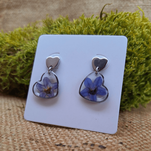Boucles d'oreilles ♡ cœurs argentés