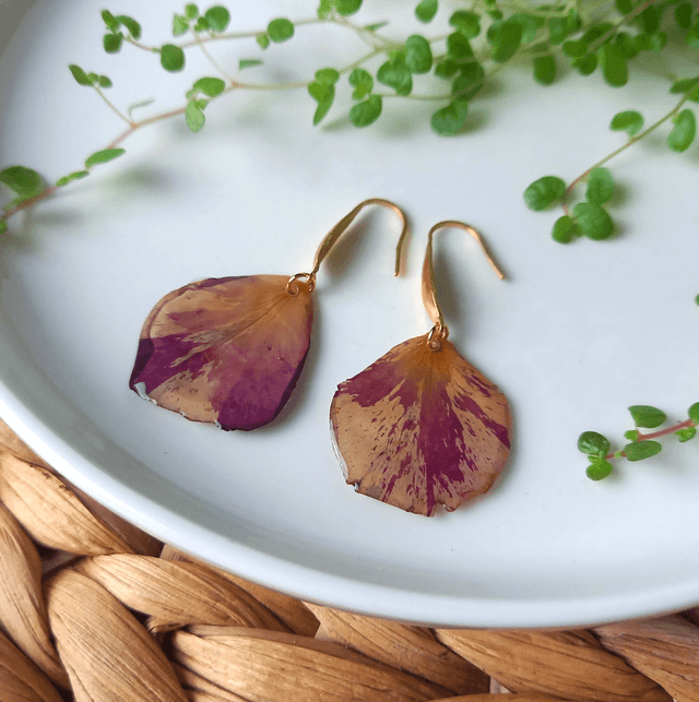 Boucles d&#039;oreilles doré · Soliflora Rosa 