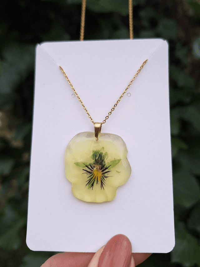 Collier petite Pensée • Viola cornuta • doré